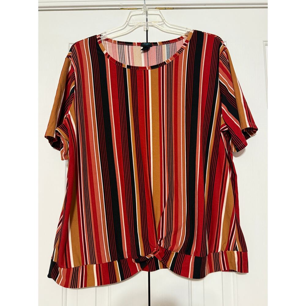 Rue + Striped Blouse, Size 4X